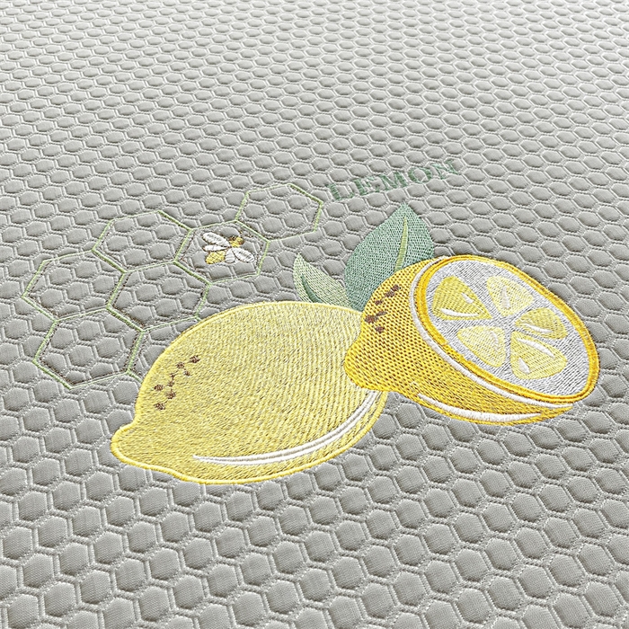 91家纺网 家纺一手货源 找家纺 鑫钰 2025新款超速凉感冰丝绣花凉席-床笠款 冰柠檬-冰豆豆灰（床笠款）