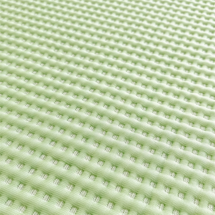 91家纺网 家纺一手货源 找家纺 鑫钰 2025新款超速凉感冰丝绣花凉席-床笠款 冰柠檬-华夫格绿（床笠款）