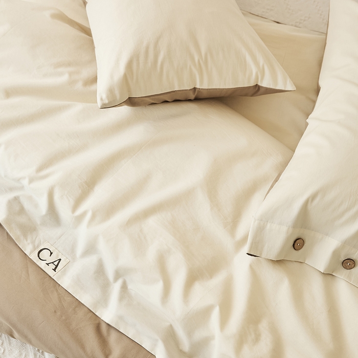 91家纺网 家纺一手货源 找家纺 EH家居 2025新款旧拾光系列全棉水洗棉单品被套 旧拾光-米咖