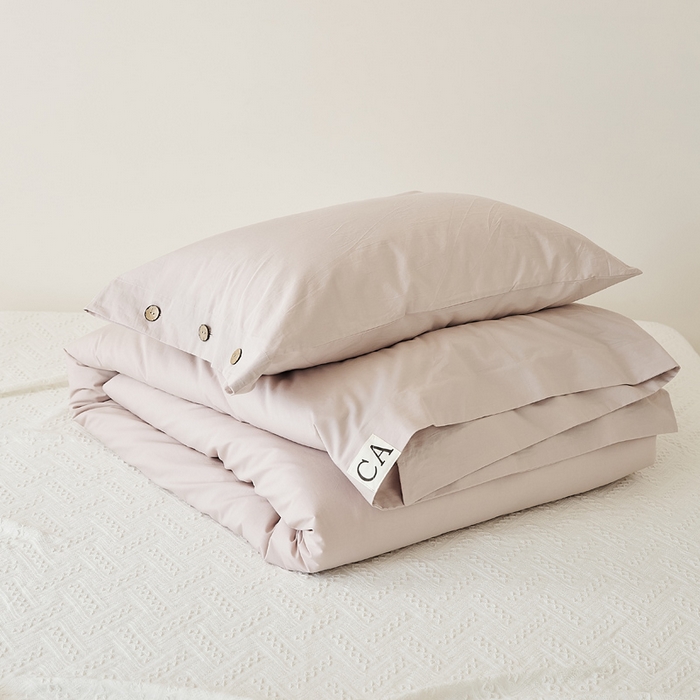 91家纺网 家纺一手货源 找家纺 EH家居 2025新款旧拾光系列全棉水洗棉单品被套 旧拾光-翻糖粉