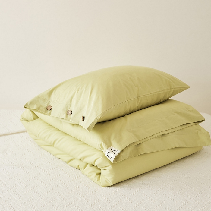 91家纺网 家纺一手货源 找家纺 EH家居 2025新款旧拾光系列全棉水洗棉单品被套 旧拾光-香草青