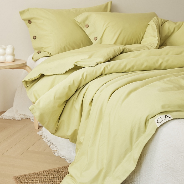 EH家居 2025新款旧拾光系列全棉水洗棉单品被套 旧拾光-香草青