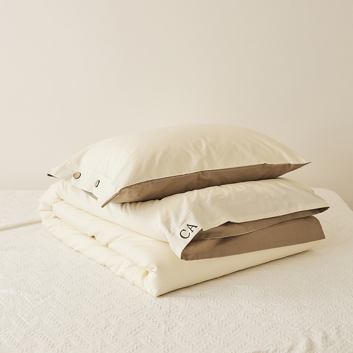 91家纺网 家纺一手货源 找家纺 EH家居 2025新款旧拾光系列全棉水洗棉单品被套 旧拾光-米咖