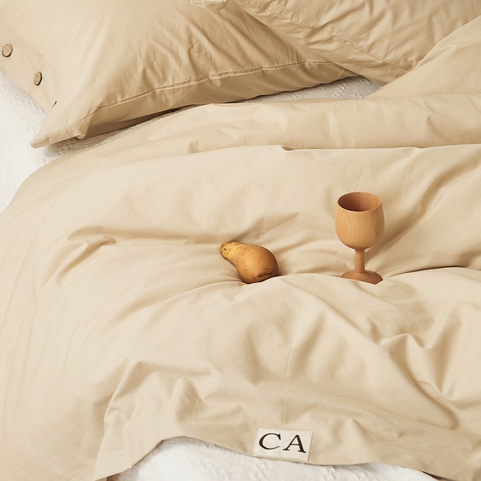 91家纺网 家纺一手货源 找家纺 EH家居 2025新款旧拾光系列全棉水洗棉单品被套 旧拾光-浅卡其