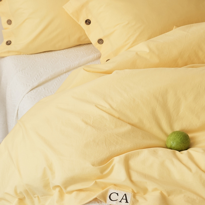 EH家居 2025新款旧拾光系列全棉水洗棉单品被套 旧拾光-茉莉黄