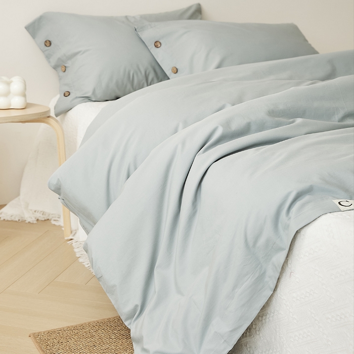 EH家居 2025新款旧拾光系列全棉水洗棉单品被套 旧拾光-云水蓝