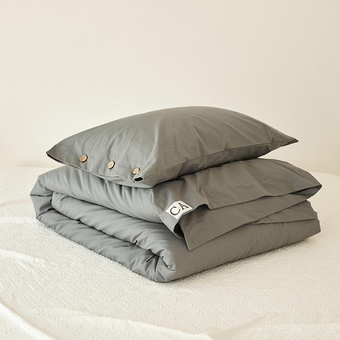 91家纺网 家纺一手货源 找家纺 EH家居 2025新款旧拾光系列全棉水洗棉单品被套 旧拾光-深灰