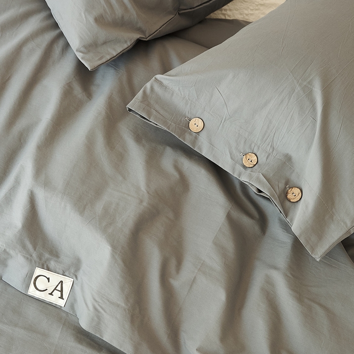 91家纺网 家纺一手货源 找家纺 EH家居 2025新款旧拾光系列全棉水洗棉单品被套 旧拾光-深灰