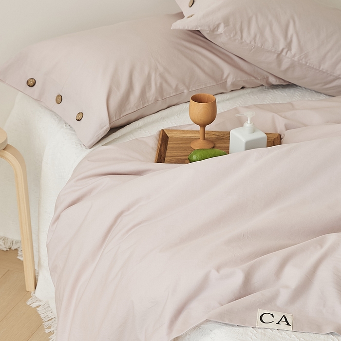 91家纺网 家纺一手货源 找家纺 EH家居 2025新款旧拾光系列全棉水洗棉单品被套 旧拾光-翻糖粉