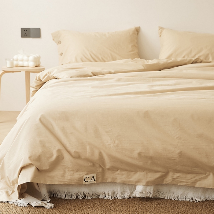 91家纺网 家纺一手货源 找家纺 EH家居 2025新款旧拾光系列全棉水洗棉单品被套 旧拾光-浅卡其