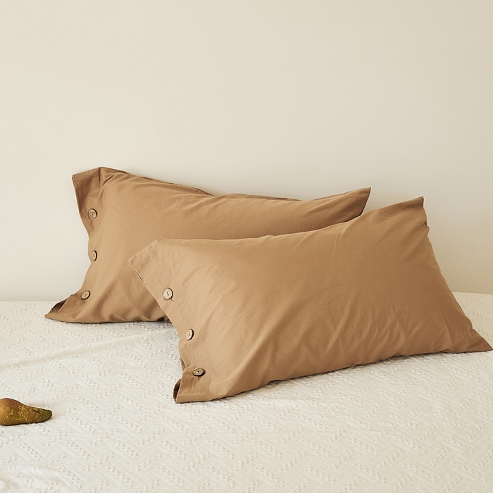 EH家居 2025新款旧拾光系列全棉水洗棉单品枕套 旧拾光-拿铁咖