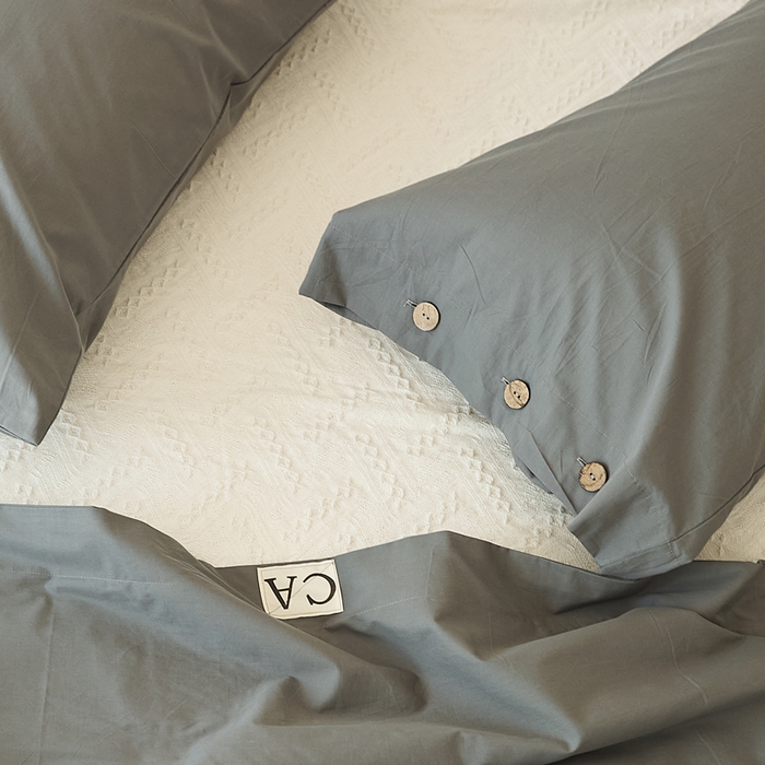 91家纺网 家纺一手货源 找家纺 EH家居 2025新款旧拾光系列全棉水洗棉单品枕套 旧拾光-深灰