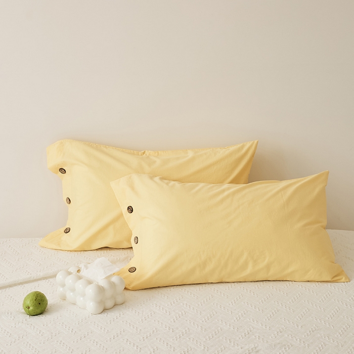 EH家居 2025新款旧拾光系列全棉水洗棉单品枕套 旧拾光-茉莉黄