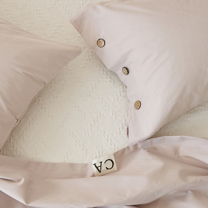 91家纺网 家纺一手货源 找家纺 EH家居 2025新款旧拾光系列全棉水洗棉单品枕套 旧拾光-翻糖粉