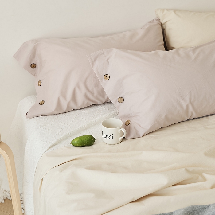 91家纺网 家纺一手货源 找家纺 EH家居 2025新款旧拾光系列全棉水洗棉单品枕套 旧拾光-翻糖粉