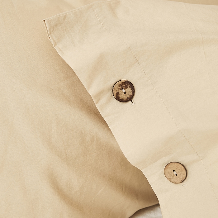 91家纺网 家纺一手货源 找家纺 EH家居 2025新款旧拾光系列全棉水洗棉单品枕套 旧拾光-浅卡其