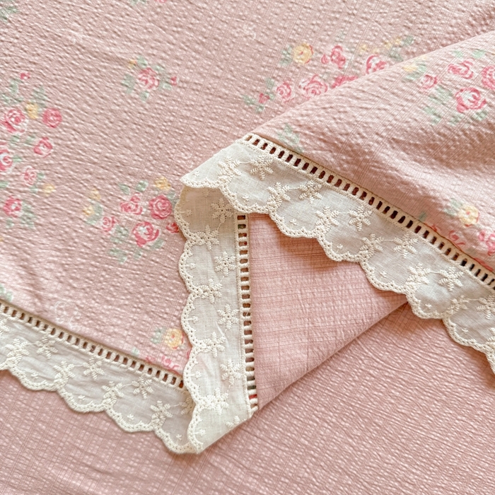 91家纺网 家纺一手货源 找家纺 芯贝儿 2025新款全m花边木m邹邹双层纱水洗m夏被四件套 素颜