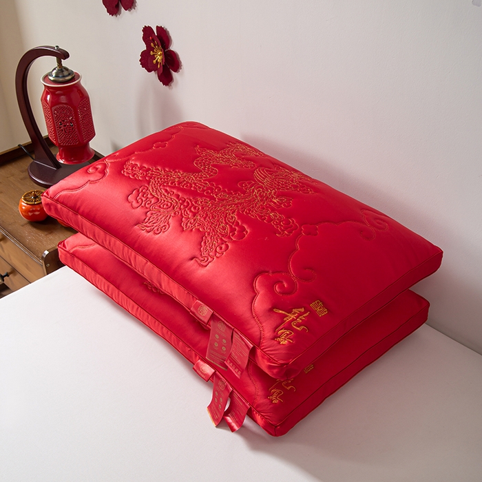 91家纺网 家纺一手货源 找家纺 （总）贤内助家纺 2025新款龙凤至禧婚庆枕保健颈椎枕头枕芯