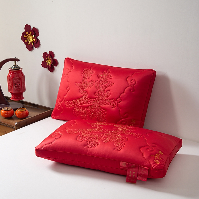 91家纺网 家纺一手货源 找家纺 （总）贤内助家纺 2025新款龙凤至禧婚庆枕保健颈椎枕头枕芯