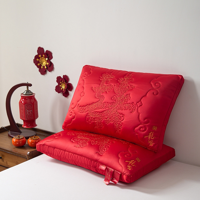 91家纺网 家纺一手货源 找家纺 （总）贤内助家纺 2025新款龙凤至禧婚庆枕保健颈椎枕头枕芯