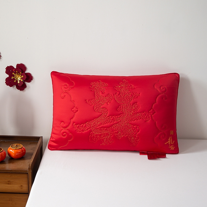 91家纺网 家纺一手货源 找家纺 （总）贤内助家纺 2025新款龙凤至禧婚庆枕保健颈椎枕头枕芯