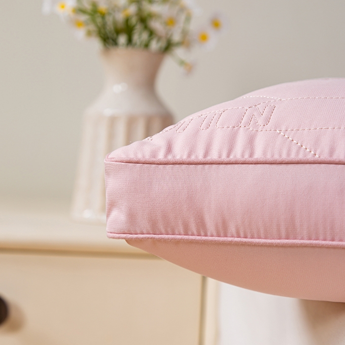 91家纺网 家纺一手货源 找家纺 贤内助家纺 2025新款洁净棉舒枕保健枕颈椎枕头枕芯 粉色