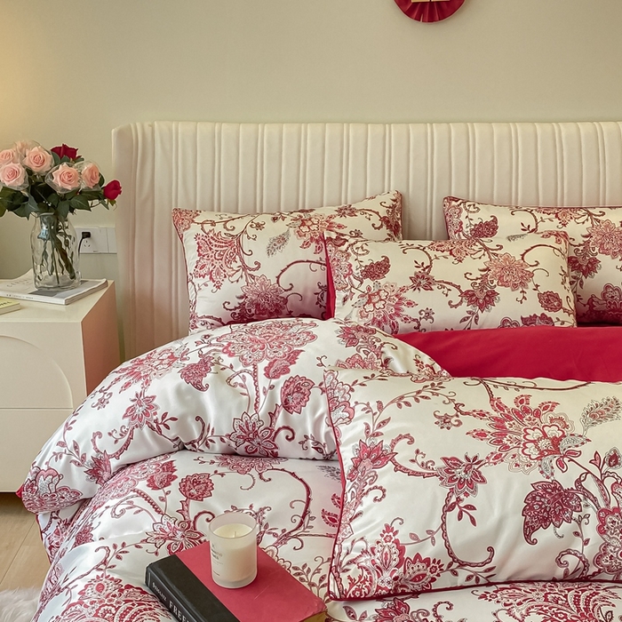 91家纺网 家纺一手货源 找家纺 用心 2022新款数码印花婚庆四件套