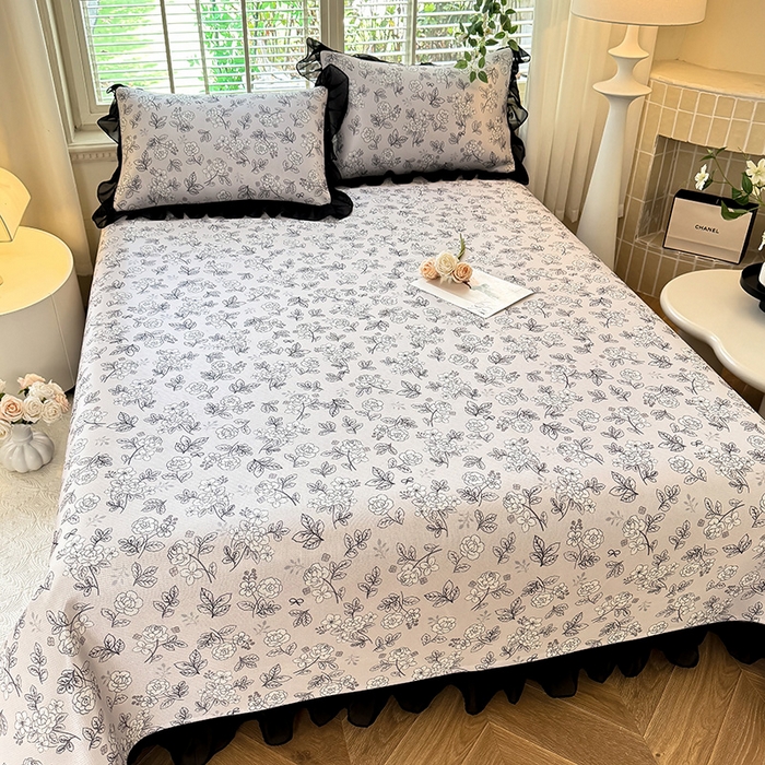 91家纺网 家纺一手货源 找家纺 大麦家纺 2025新款碳光冰丝软凉席夏被四件套-床盖款