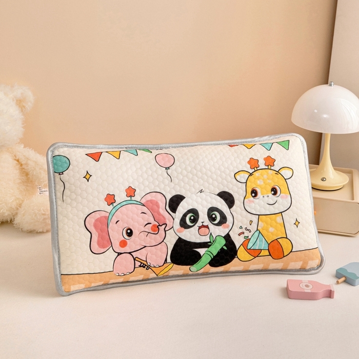 91家纺网 家纺一手货源 找家纺 富馨莱 2025新款儿童冰丝豆豆枕套 动物园