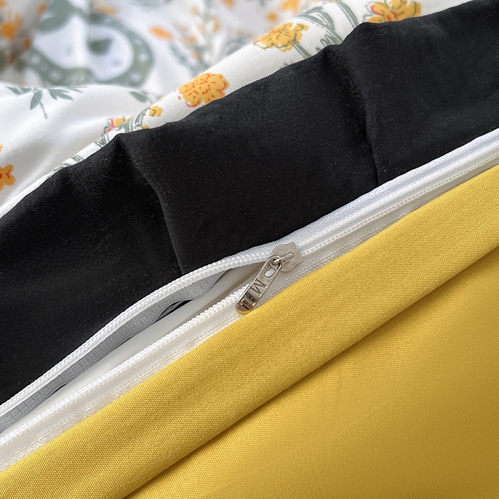 91家纺网 家纺一手货源 找家纺 曼璐家纺 2025新款有氧水洗棉赫本风法式黑色花边四件套 假日-橘