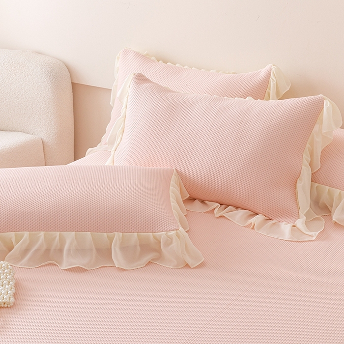 91家纺网 家纺一手货源 找家纺 好儿喜家纺  2025新款海洋丝凉感夏被四件套（此款控价所有尺寸（劵后）利润不得低于50元） 浅粉 