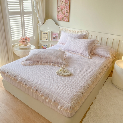 91家纺网 家纺一手货源 找家纺 （总）麒豆豆 2025新款水洗棉印花床笠三件套