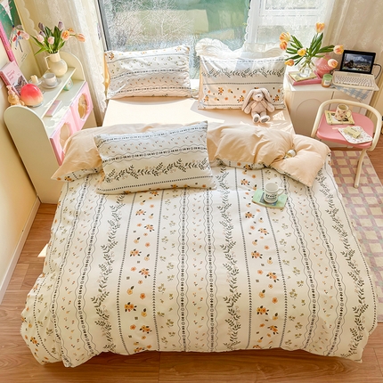 91家纺网 家纺一手货源 找家纺 （总）琪格格 2025春夏新款全棉纯棉40S13372小清新四件套