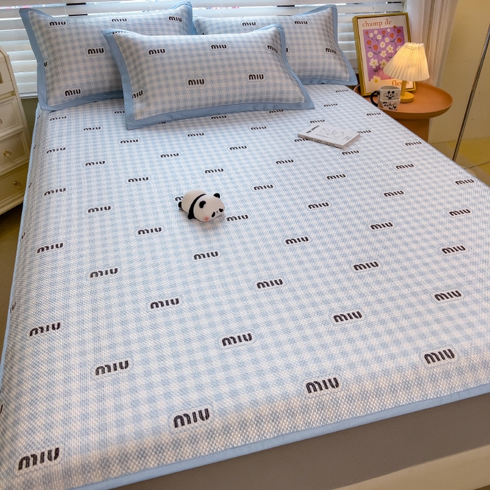 91家纺网 家纺一手货源 找家纺 布卢姆床垫2025新款A类数码印花冰藤席夏凉席--床笠款 蓝miu