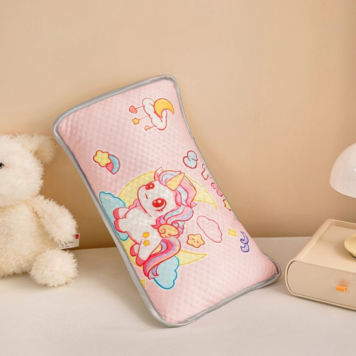 91家纺网 家纺一手货源 找家纺 富馨莱 2025新款儿童冰丝豆豆枕套 彩虹小马