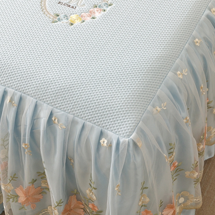 91家纺网 家纺一手货源 找家纺 好儿喜家纺  2025新款海洋丝凉感夏被四件套（此款控价所有尺寸（劵后）利润不得低于50元） 浅蓝 