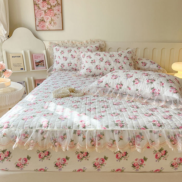 91家纺网 家纺一手货源 找家纺 麒豆豆 2025新款水洗棉印花床笠三件套 丽莎