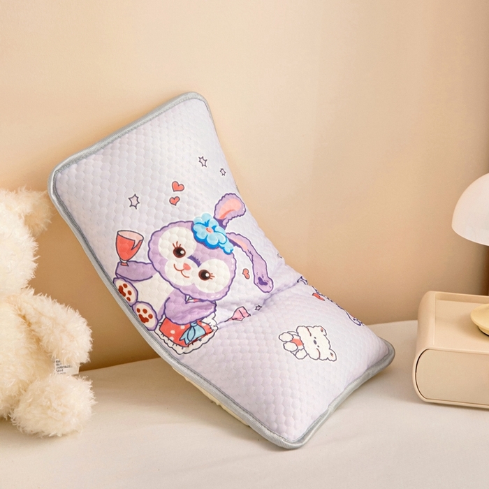 91家纺网 家纺一手货源 找家纺 富馨莱 2025新款儿童冰丝豆豆枕套 兔兔-紫