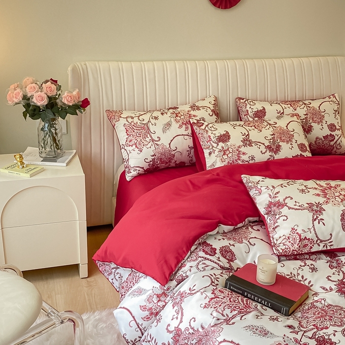 91家纺网 家纺一手货源 找家纺 用心 2022新款数码印花婚庆四件套