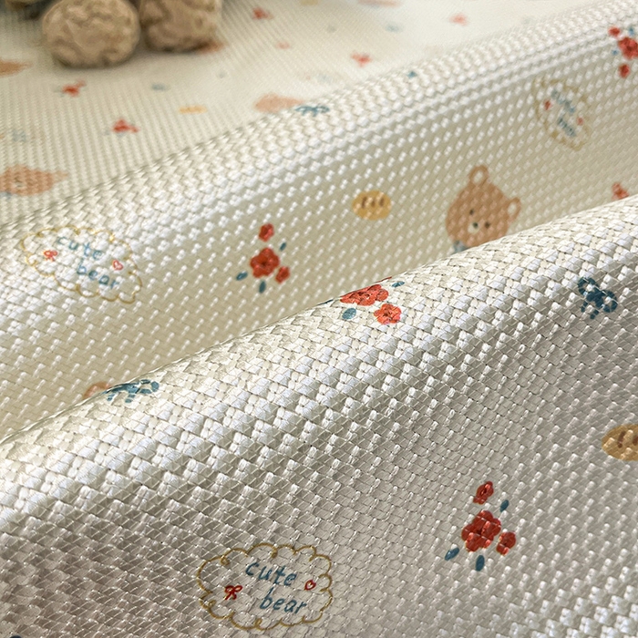 91家纺网 家纺一手货源 找家纺 布卢姆床垫2025新款A类数码印花冰藤席夏凉席--床席款 呆呆熊