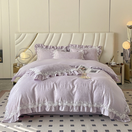 91家纺网 家纺一手货源 找家纺 （总）2025新款水洗天丝提花四件套-梦洛伊（床盖加20）