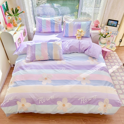 91家纺网 家纺一手货源 找家纺 （总）琪格格 2025春夏新款全棉纯棉40S13372小清新四件套