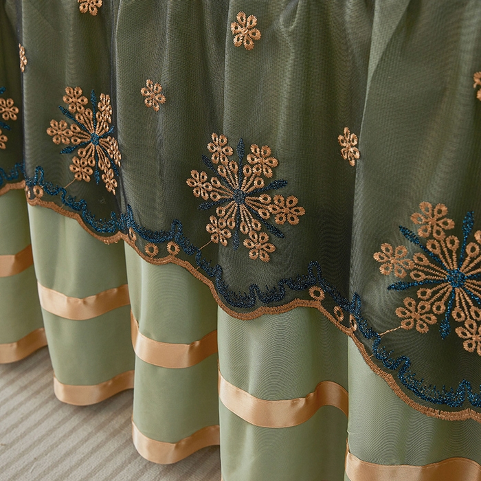 91家纺网 家纺一手货源 找家纺 （总）情恒家纺 2025新款纯色可拆卸PE海洋丝床裙席三件套