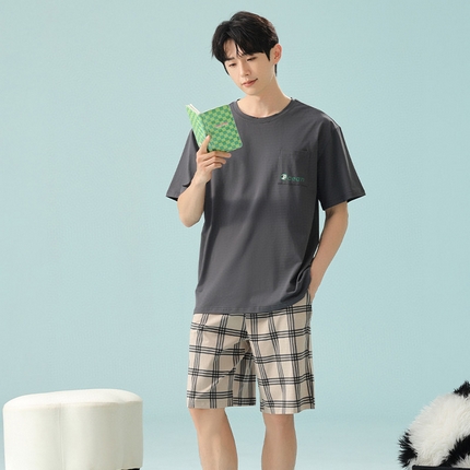 91家纺网 家纺一手货源 找家纺 （总）妍景家居生活馆2025新款男士格子裤口袋熊猫-5E5215