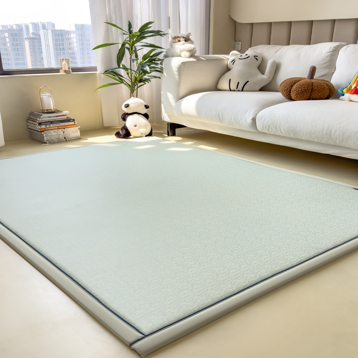 91家纺网 家纺一手货源 找家纺 席世家 2025新款凉感肌理多功能垫 肌理-绿