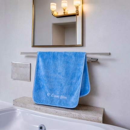 91家纺网 家纺一手货源 找家纺 （总）彩虹毛巾2025新款I Love you珊瑚绒毛巾浴巾套装网红情侣浴室加厚毛巾浴巾两件套