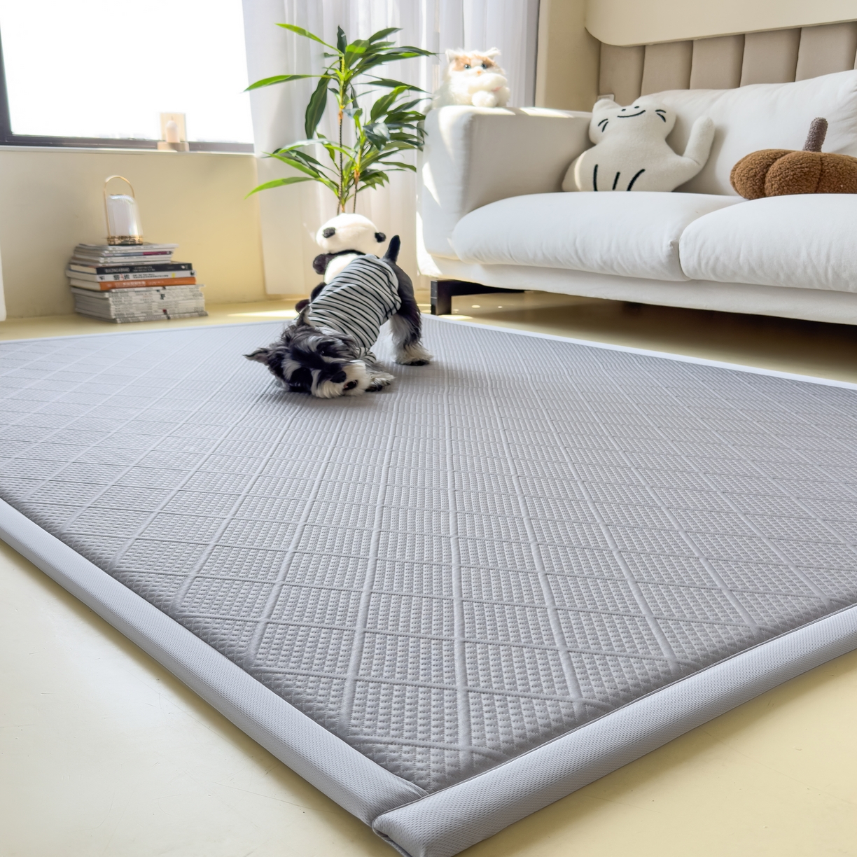 91家纺网 家纺一手货源 找家纺 席世家 2025新款凉感豆豆多功能垫 波洛格-灰