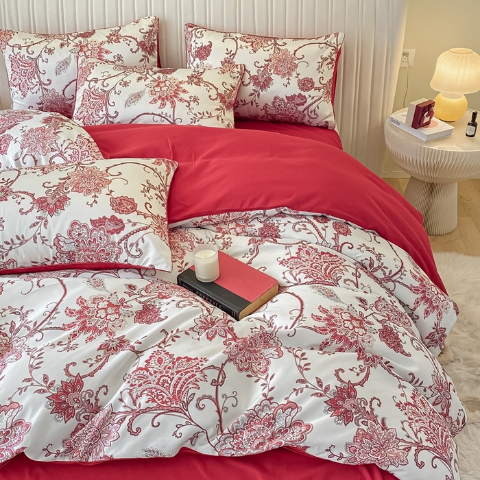 91家纺网 家纺一手货源 找家纺 用心 2022新款数码印花婚庆四件套