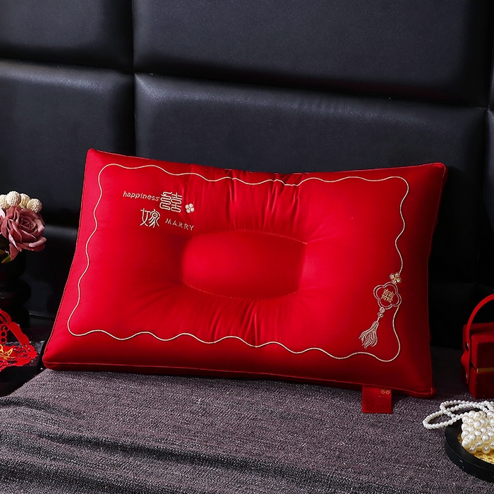 91家纺网 家纺一手货源 找家纺 （总）糖果枕芯 2025新款婚庆护颈大红结婚喜庆枕头喜嫁护颈枕枕头枕芯