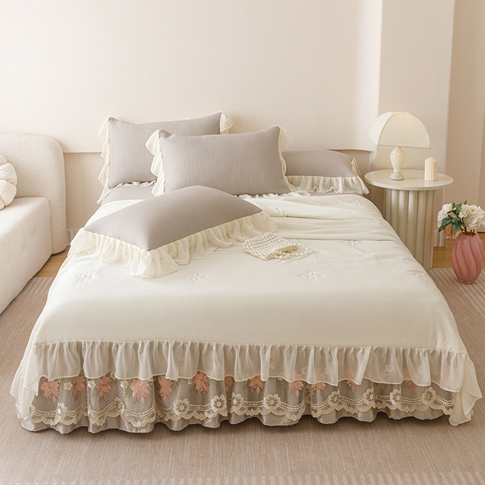 91家纺网 家纺一手货源 找家纺 好儿喜家纺  2025新款海洋丝凉感夏被四件套（此款控价所有尺寸（劵后）利润不得低于50元） 咖 